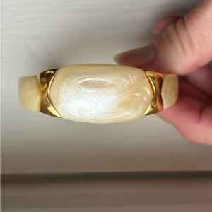 Vintage Napier Gold and Cream Women's Bracelet